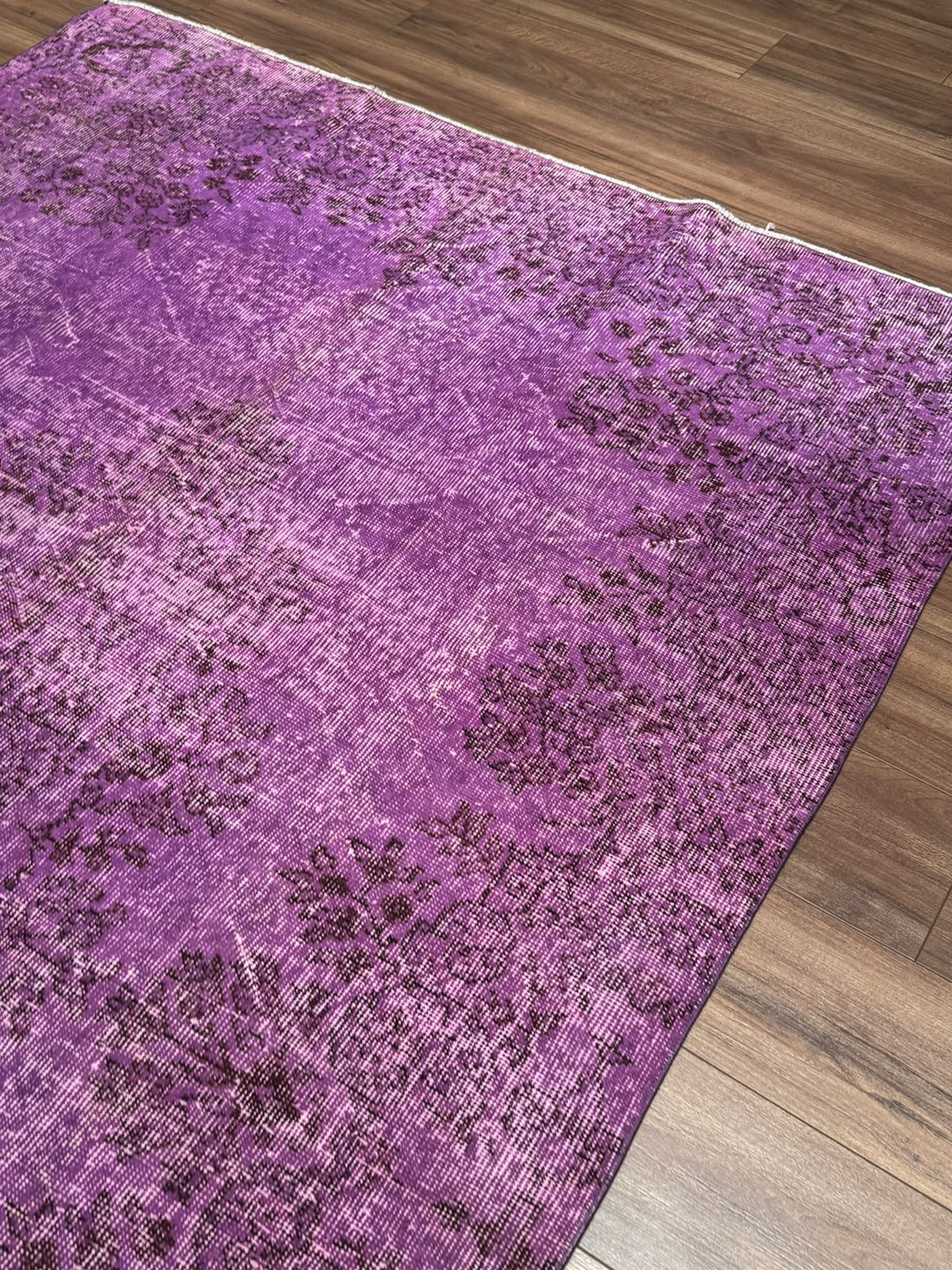 Orijinal Vintage Mor Kök Boya Yün El Dokuma Halı 168x284 4.77 Metrekare - 6x8 ft
