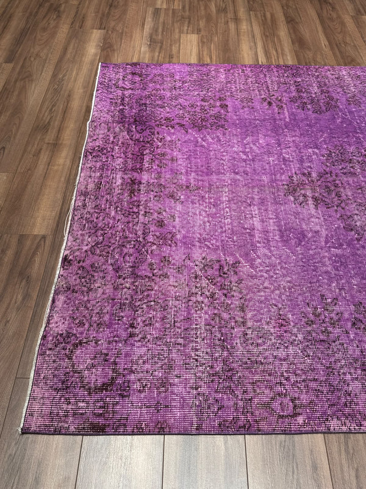 Orijinal Vintage Mor Kök Boya Yün El Dokuma Halı 168x284 4.77 Metrekare - 6x8 ft