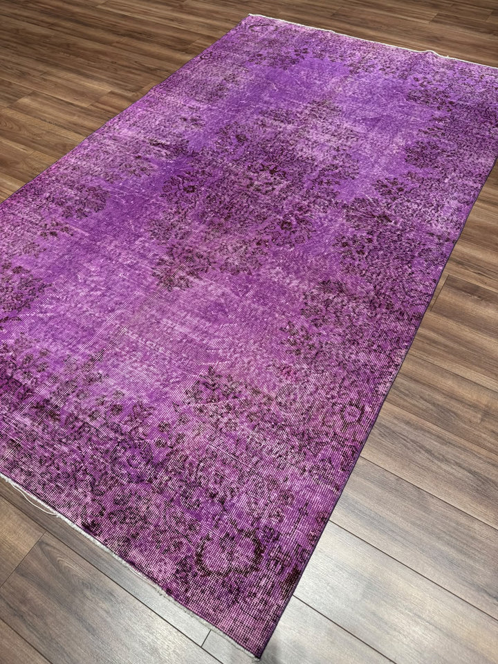 Orijinal Vintage Mor Kök Boya Yün El Dokuma Halı 168x284 4.77 Metrekare - 6x8 ft