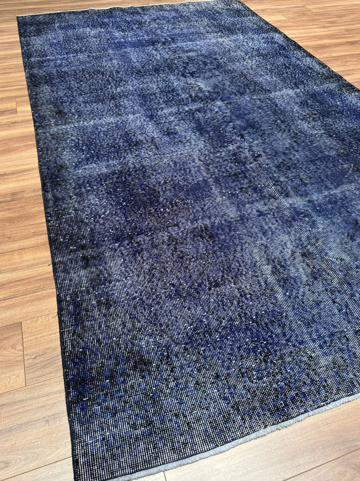 Orijinal Vintage Lacivert Kök Boya Yün El Dokuma Halı 170x300 5.10 Metrekare - 6x8 ft