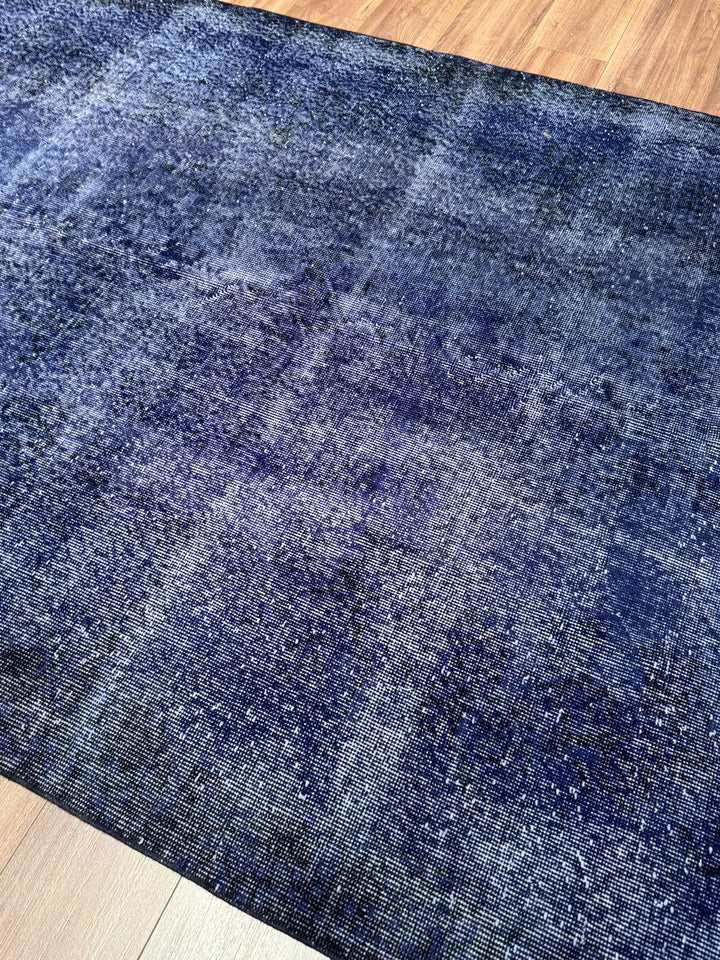 Orijinal Vintage Lacivert Kök Boya Yün El Dokuma Halı 170x300 5.10 Metrekare - 6x8 ft