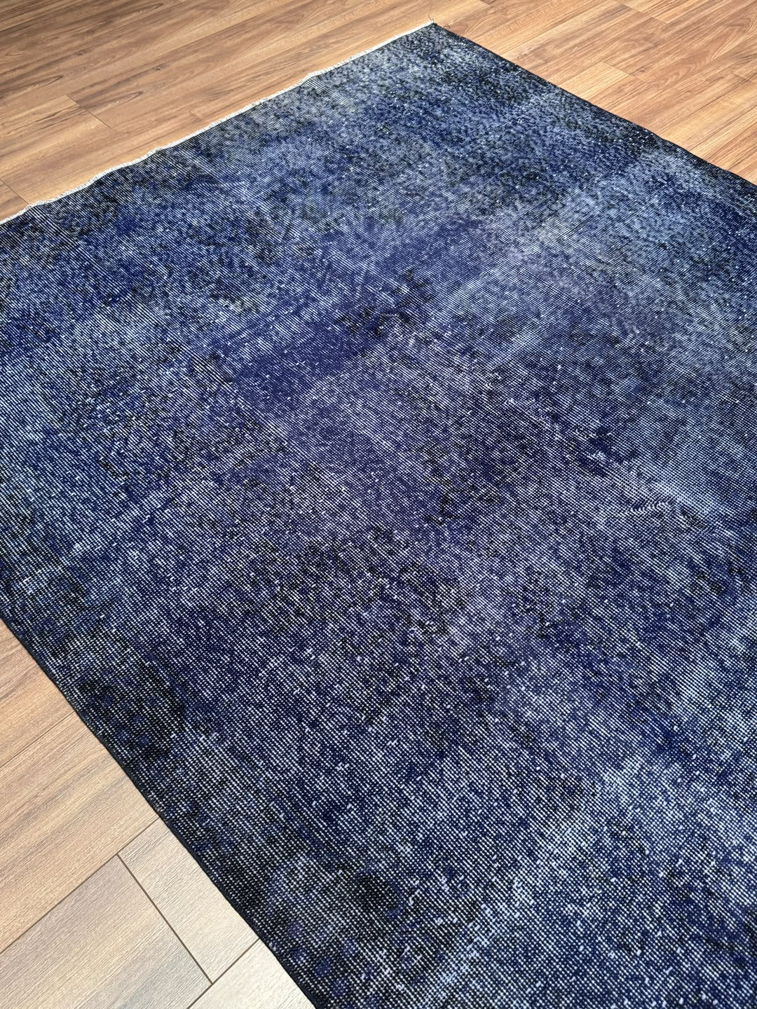 Orijinal Vintage Lacivert Kök Boya Yün El Dokuma Halı 170x300 5.10 Metrekare - 6x8 ft