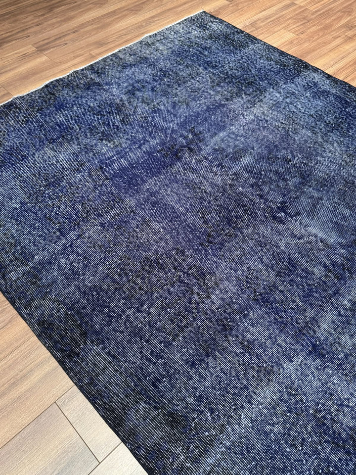Orijinal Vintage Lacivert Kök Boya Yün El Dokuma Halı 170x300 5.10 Metrekare - 6x8 ft