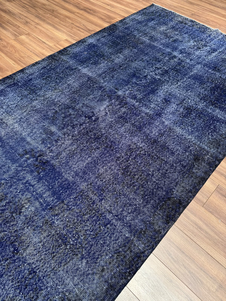 Orijinal Vintage Lacivert Kök Boya Yün El Dokuma Halı 170x300 5.10 Metrekare - 6x8 ft