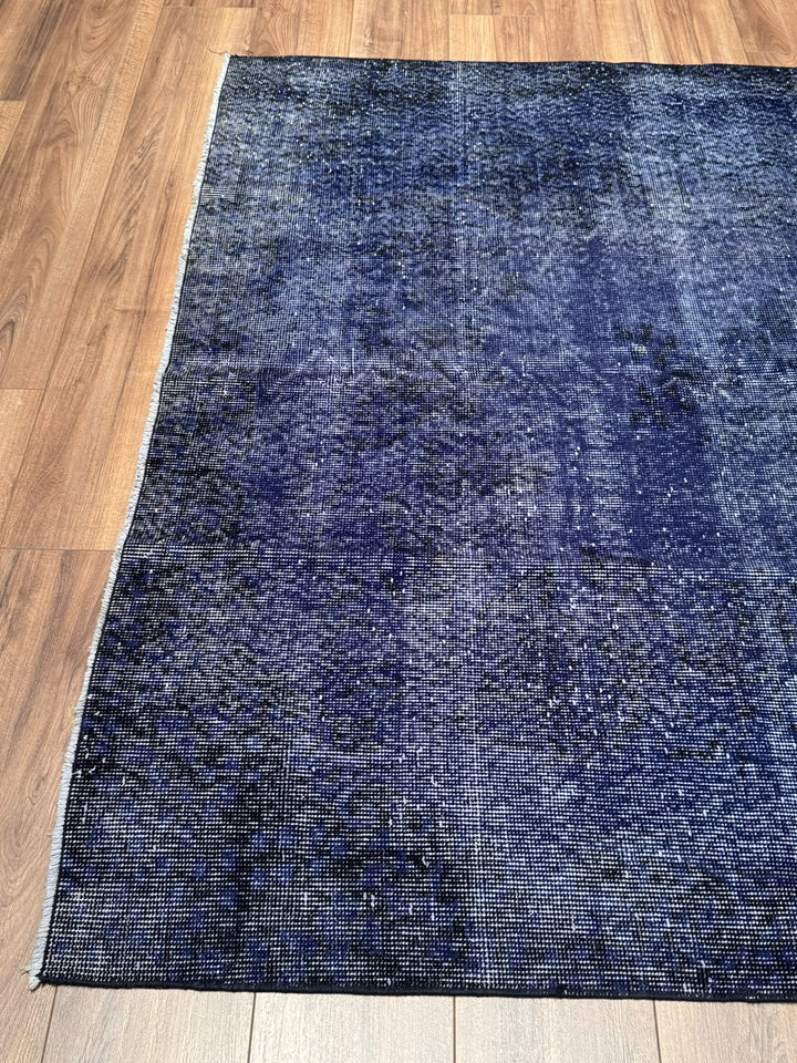 Orijinal Vintage Lacivert Kök Boya Yün El Dokuma Halı 170x300 5.10 Metrekare - 6x8 ft