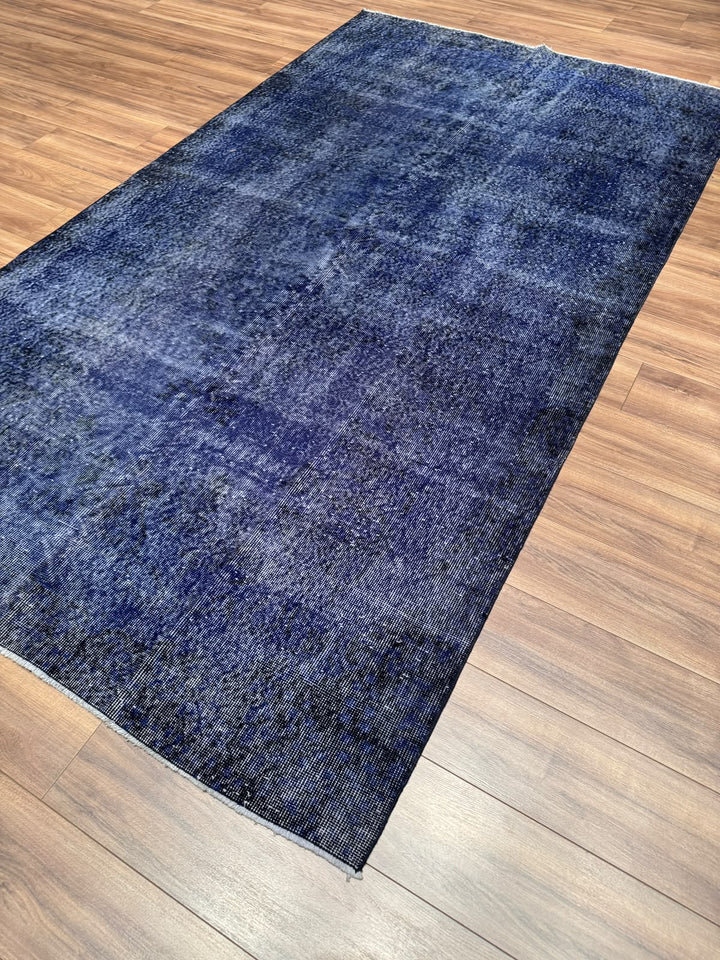 Orijinal Vintage Lacivert Kök Boya Yün El Dokuma Halı 170x300 5.10 Metrekare - 6x8 ft