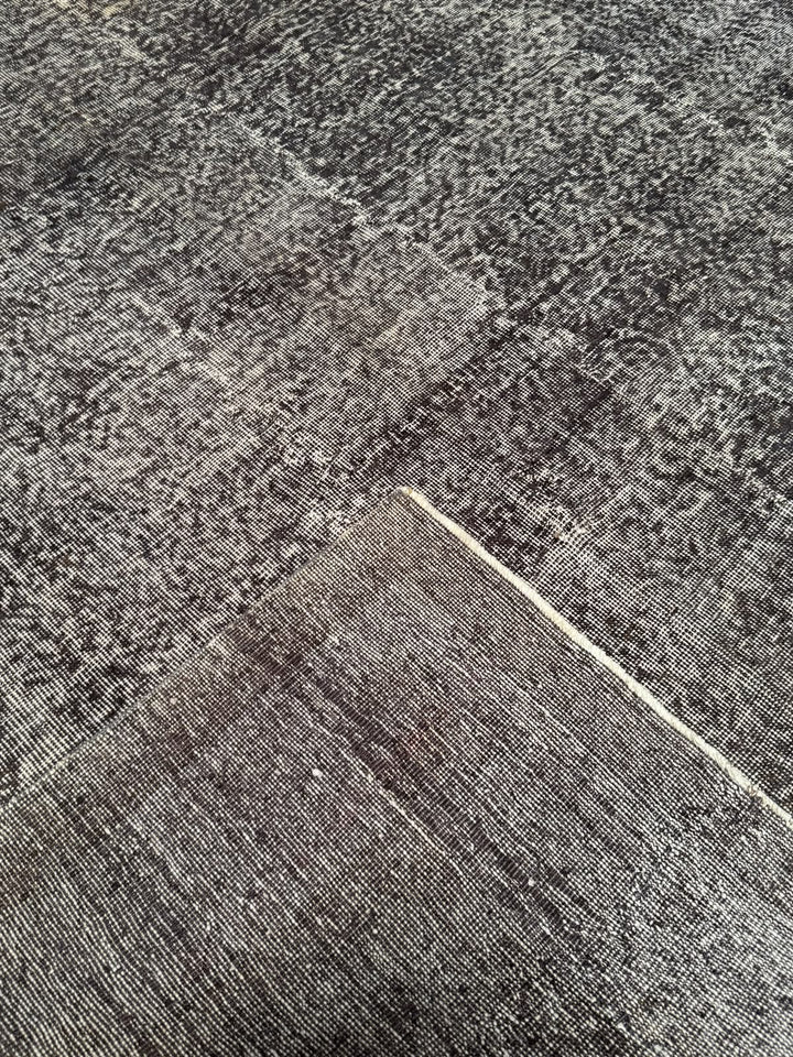 Orijinal Vintage Gri Kök Boya Yün El Dokuma Halı 209x312 6.52 Metrekare - 7x10 ft