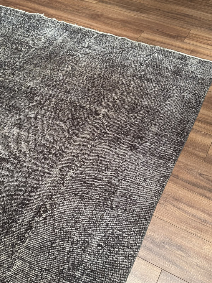 Orijinal Vintage Gri Kök Boya Yün El Dokuma Halı 209x312 6.52 Metrekare - 7x10 ft