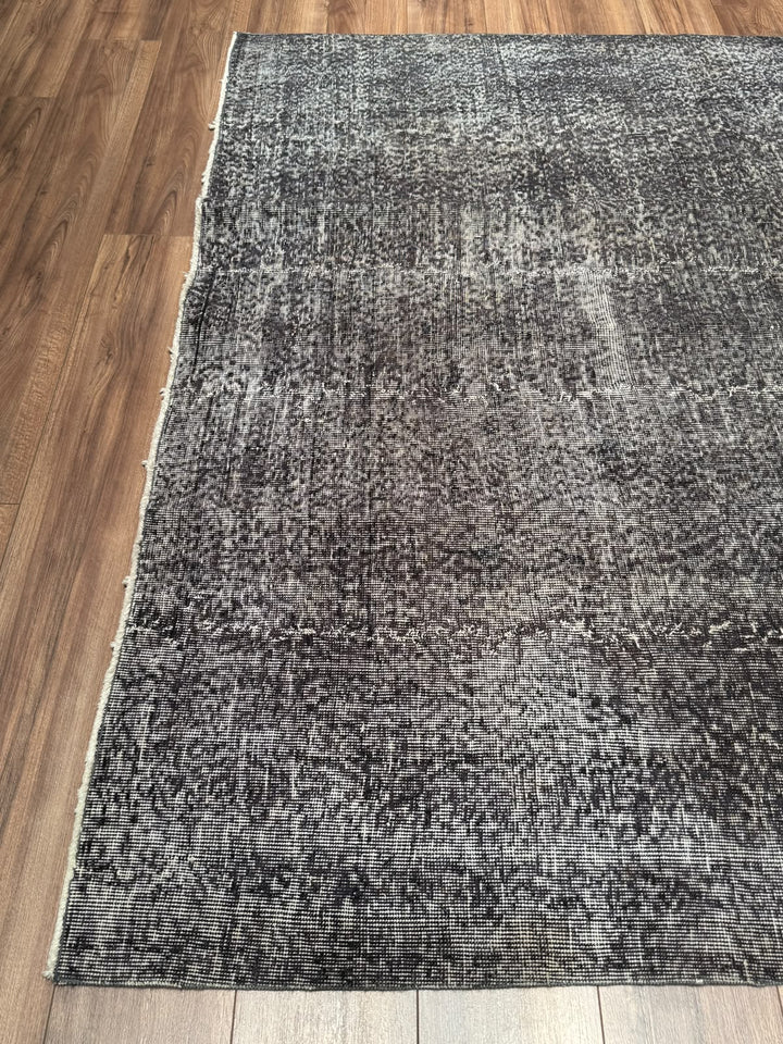 Orijinal Vintage Gri Kök Boya Yün El Dokuma Halı 209x312 6.52 Metrekare - 7x10 ft