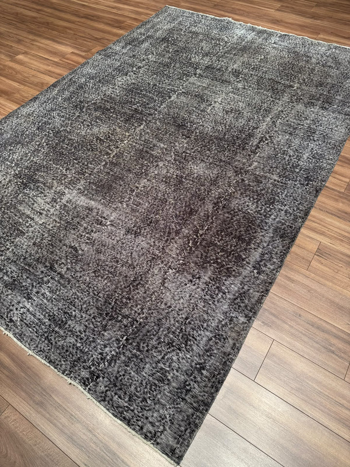 Orijinal Vintage Gri Kök Boya Yün El Dokuma Halı 209x312 6.52 Metrekare - 7x10 ft