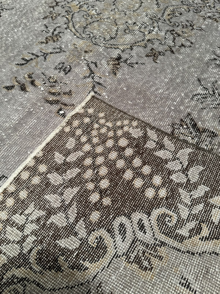 Orijinal Vintage Gri Kök Boya Yün El Dokuma Halı 172x300 5.16 Metrekare - 7x10 ft