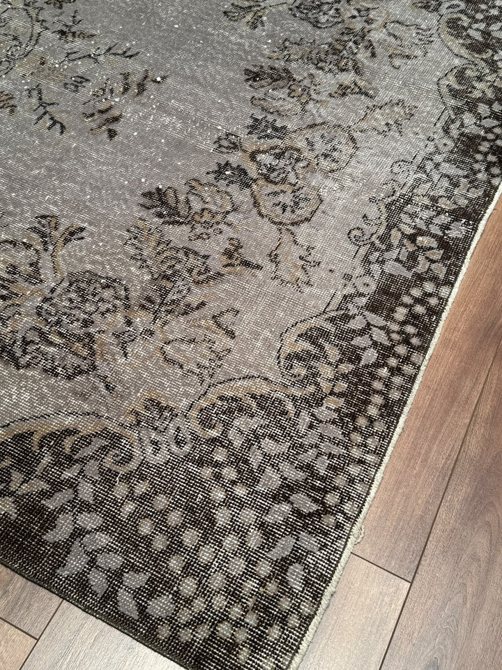 Orijinal Vintage Gri Kök Boya Yün El Dokuma Halı 172x300 5.16 Metrekare - 7x10 ft