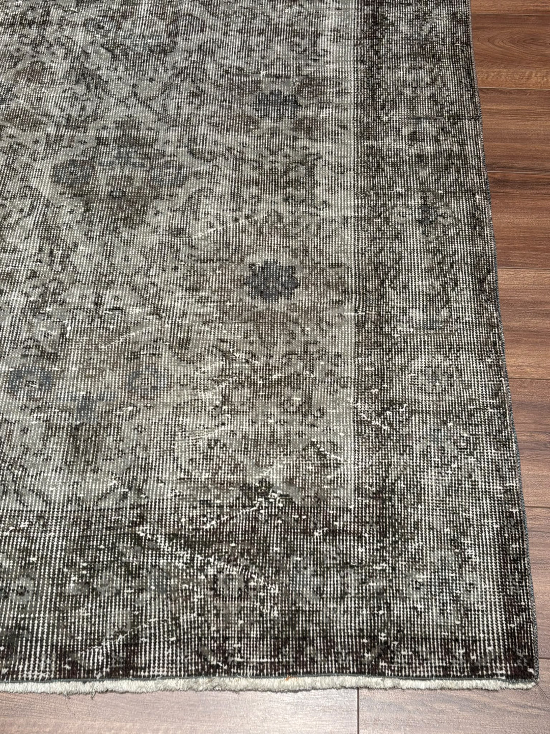 Orijinal Vintage Gri Kök Boya Yün El Dokuma Halı 162x273 4.42 Metrekare - 6x9 ft