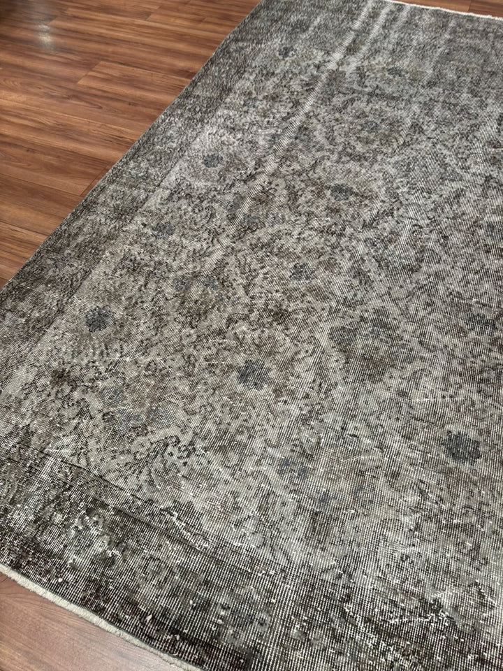 Orijinal Vintage Gri Kök Boya Yün El Dokuma Halı 162x273 4.42 Metrekare - 6x9 ft