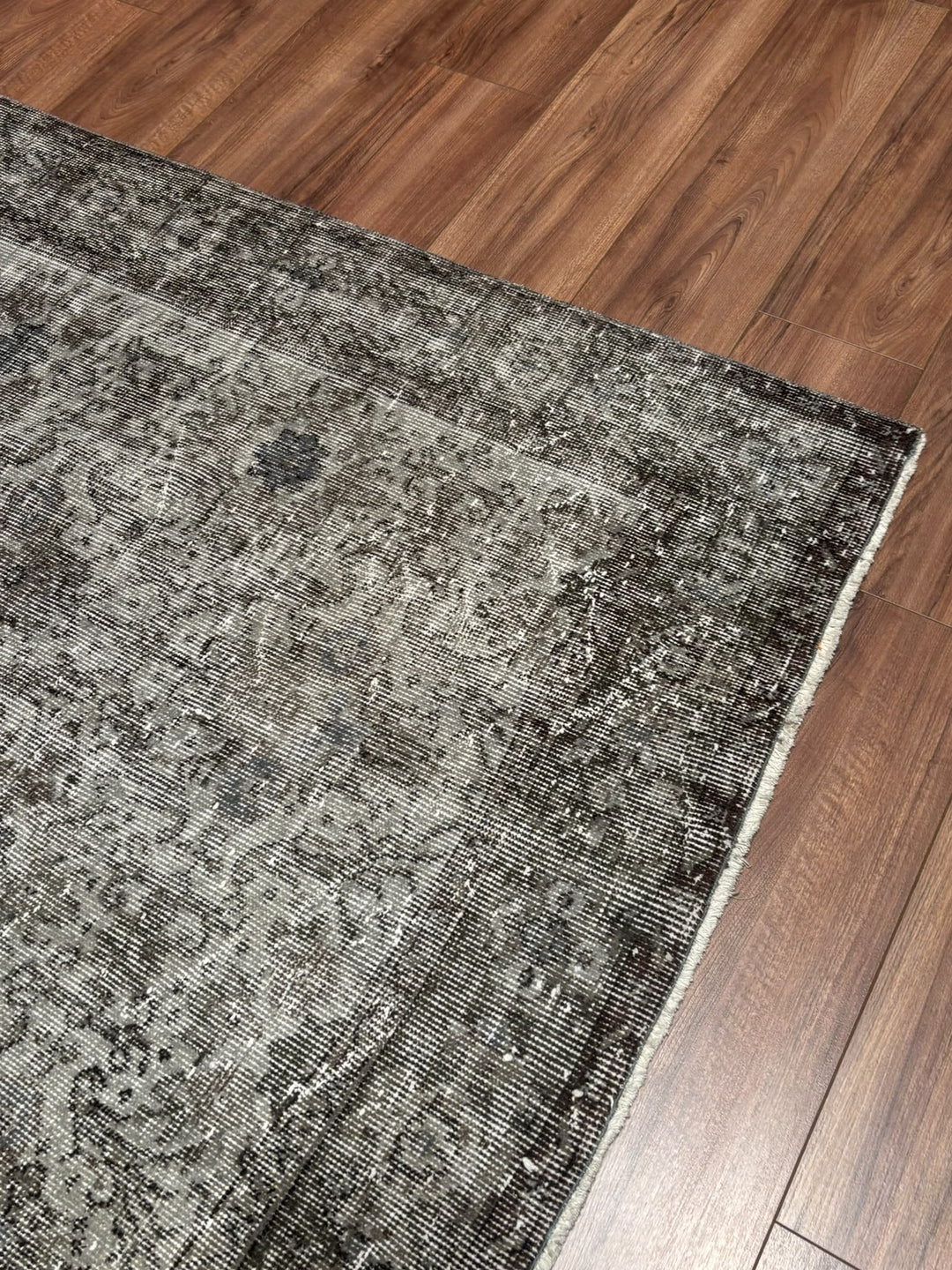Orijinal Vintage Gri Kök Boya Yün El Dokuma Halı 162x273 4.42 Metrekare - 6x9 ft