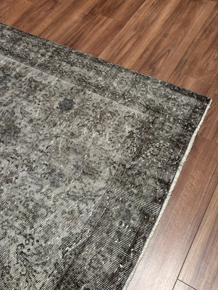 Orijinal Vintage Gri Kök Boya Yün El Dokuma Halı 162x273 4.42 Metrekare - 6x9 ft