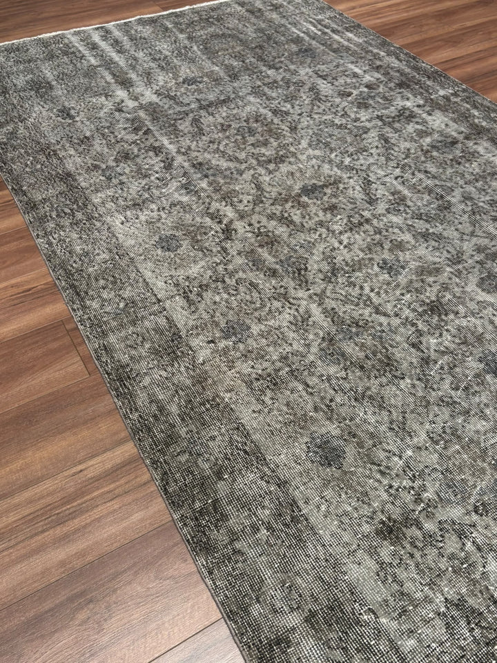 Orijinal Vintage Gri Kök Boya Yün El Dokuma Halı 162x273 4.42 Metrekare - 6x9 ft
