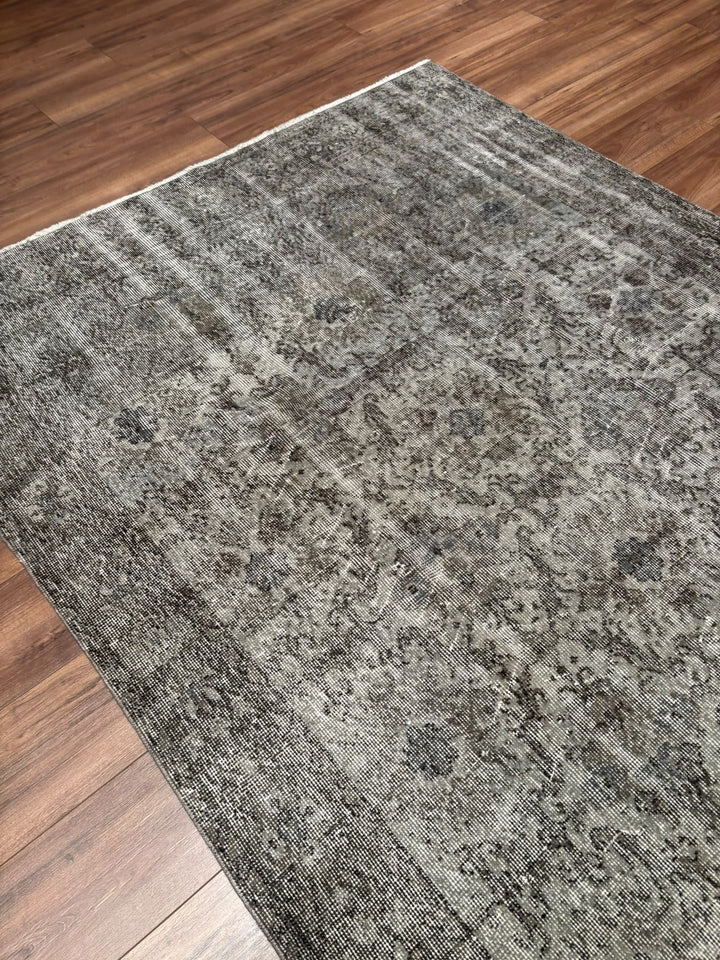 Orijinal Vintage Gri Kök Boya Yün El Dokuma Halı 162x273 4.42 Metrekare - 6x9 ft