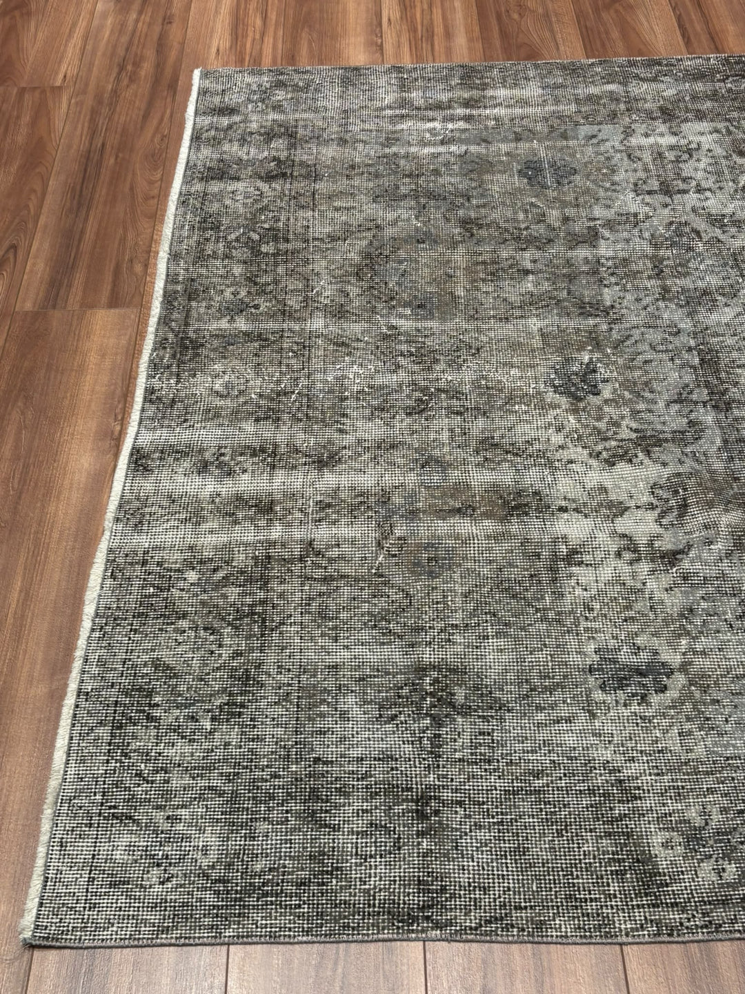 Orijinal Vintage Gri Kök Boya Yün El Dokuma Halı 162x273 4.42 Metrekare - 6x9 ft