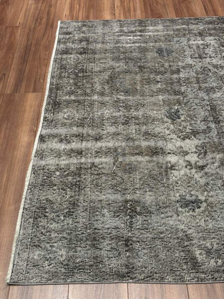 Orijinal Vintage Gri Kök Boya Yün El Dokuma Halı 162x273 4.42 Metrekare - 6x9 ft