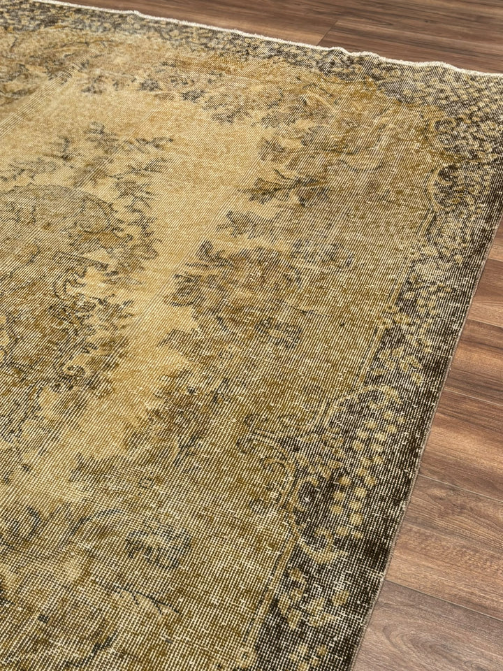 Orijinal Vintage Kahverengi Kök Boya Yün El Dokuma Halı 181x278 5.03 Metrekare - 6x9 ft