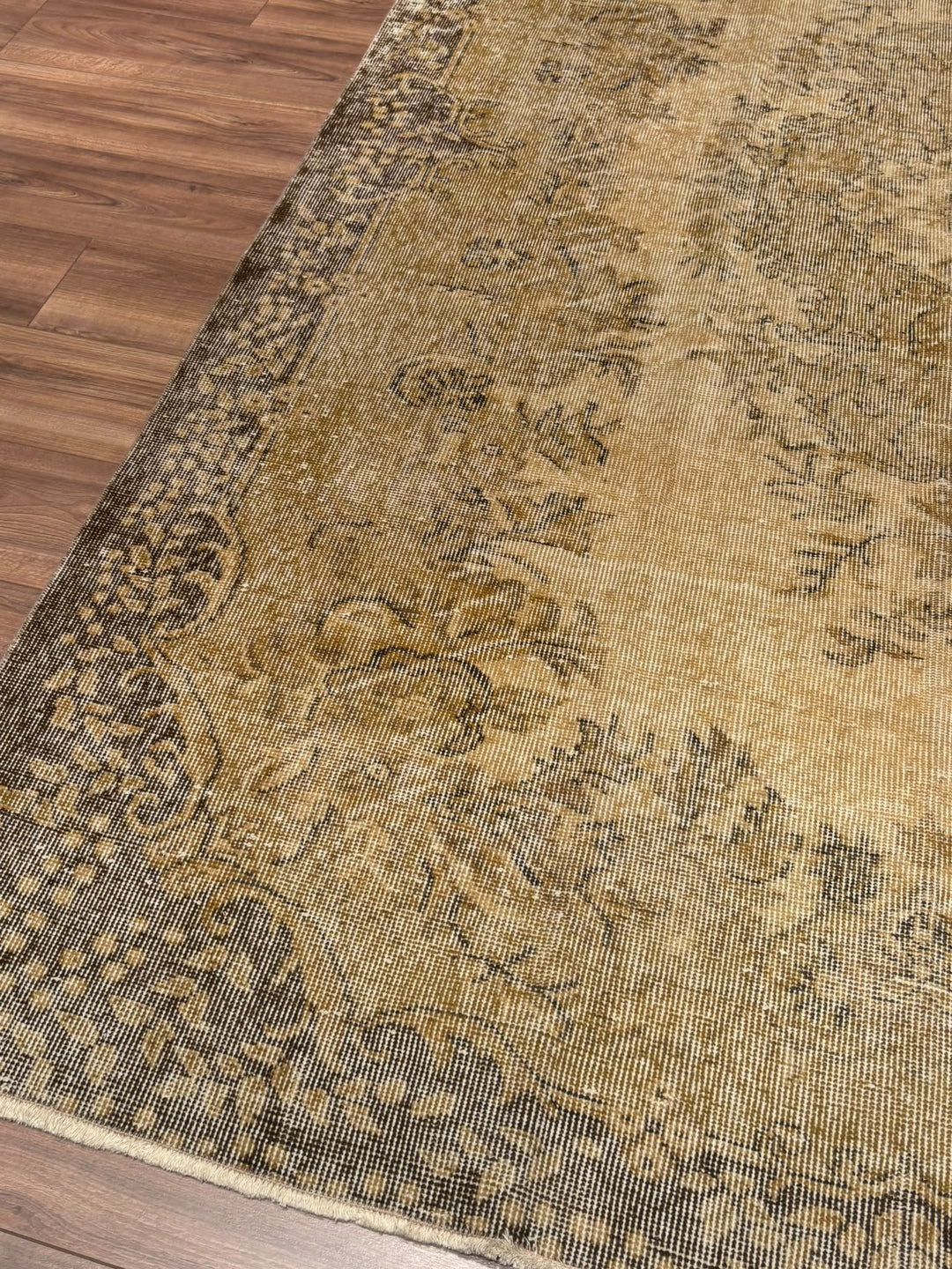 Orijinal Vintage Kahverengi Kök Boya Yün El Dokuma Halı 181x278 5.03 Metrekare - 6x9 ft