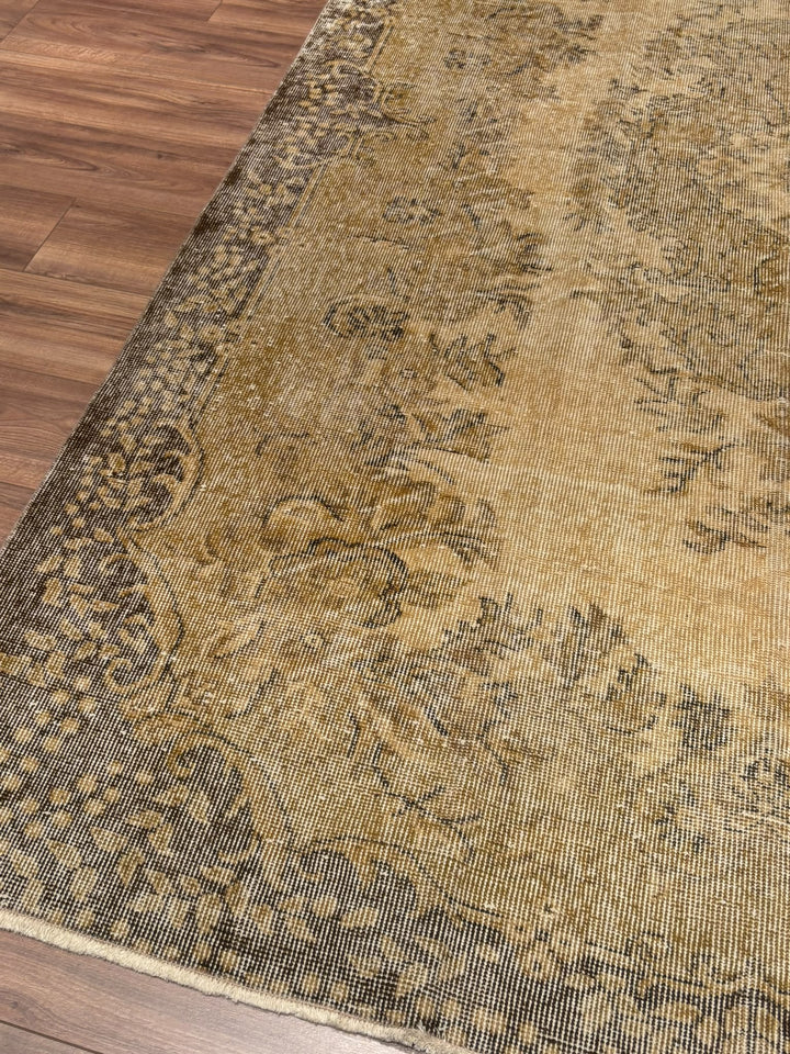 Orijinal Vintage Kahverengi Kök Boya Yün El Dokuma Halı 181x278 5.03 Metrekare - 6x9 ft