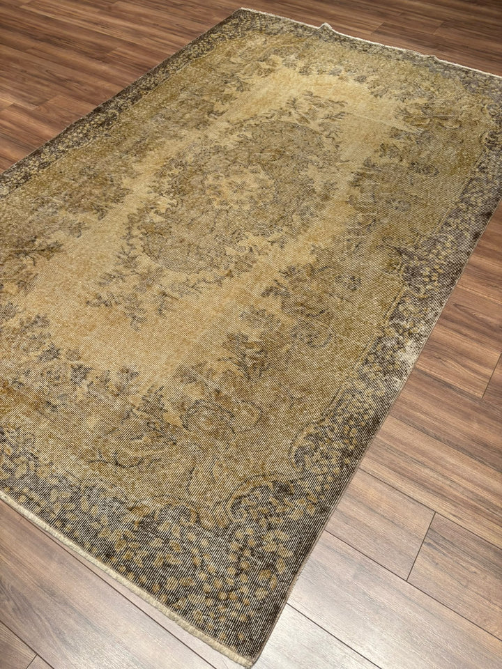 Orijinal Vintage Kahverengi Kök Boya Yün El Dokuma Halı 181x278 5.03 Metrekare - 6x9 ft
