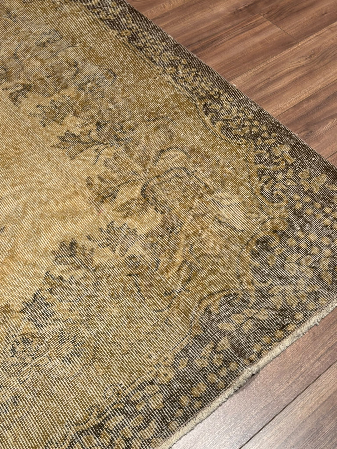 Orijinal Vintage Kahverengi Kök Boya Yün El Dokuma Halı 181x278 5.03 Metrekare - 6x9 ft