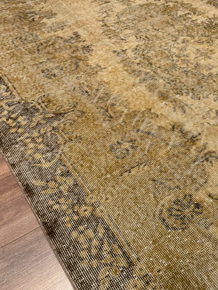 Orijinal Vintage Kahverengi Kök Boya Yün El Dokuma Halı 181x278 5.03 Metrekare - 6x9 ft