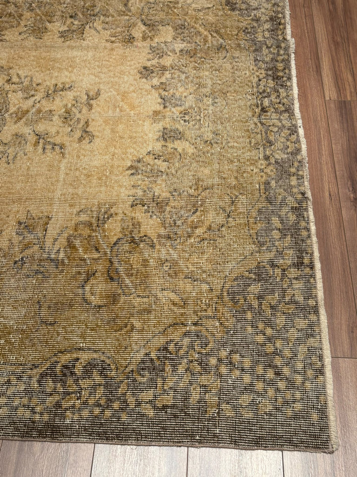 Orijinal Vintage Kahverengi Kök Boya Yün El Dokuma Halı 181x278 5.03 Metrekare - 6x9 ft