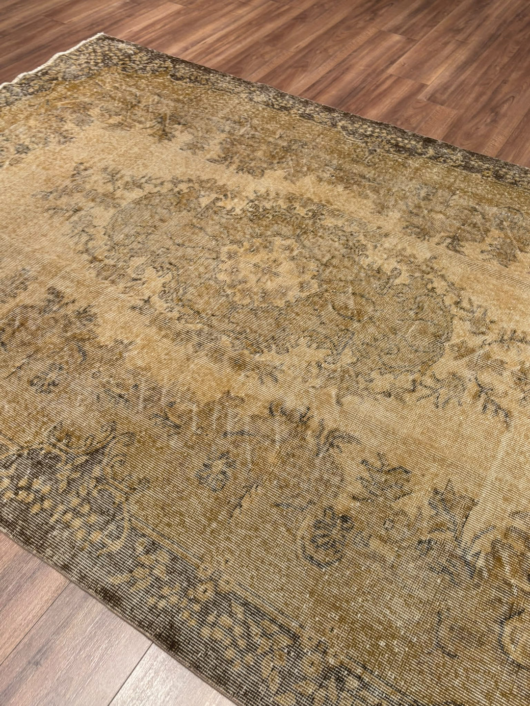 Orijinal Vintage Kahverengi Kök Boya Yün El Dokuma Halı 181x278 5.03 Metrekare - 6x9 ft