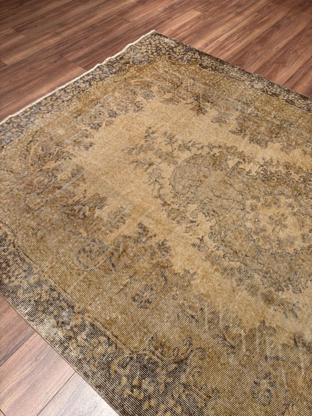 Orijinal Vintage Kahverengi Kök Boya Yün El Dokuma Halı 181x278 5.03 Metrekare - 6x9 ft