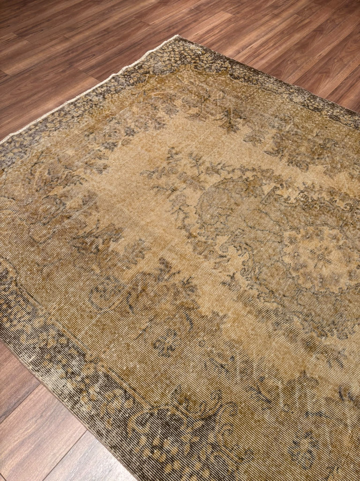Orijinal Vintage Kahverengi Kök Boya Yün El Dokuma Halı 181x278 5.03 Metrekare - 6x9 ft