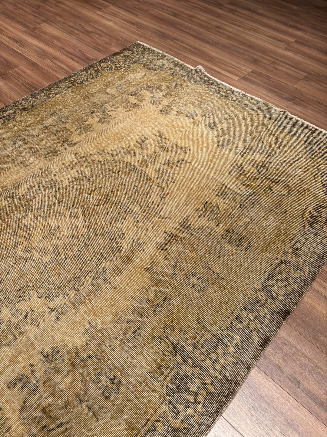 Orijinal Vintage Kahverengi Kök Boya Yün El Dokuma Halı 181x278 5.03 Metrekare - 6x9 ft