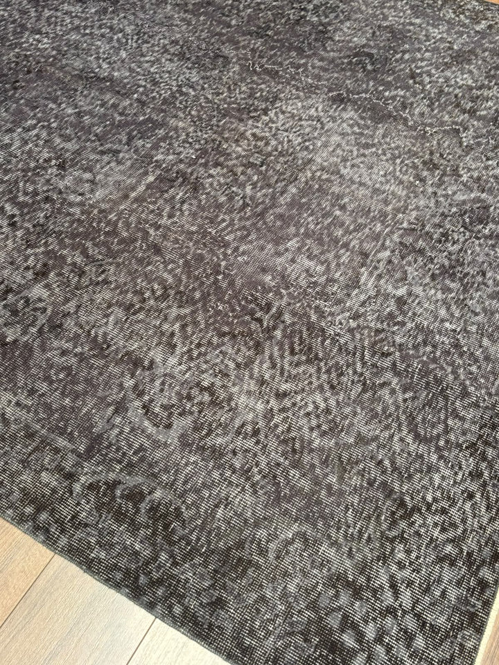 Orijinal Vintage Gri Kök Boya Yün El Dokuma Halı 196x302 5.92 Metrekare - 7x10 ft