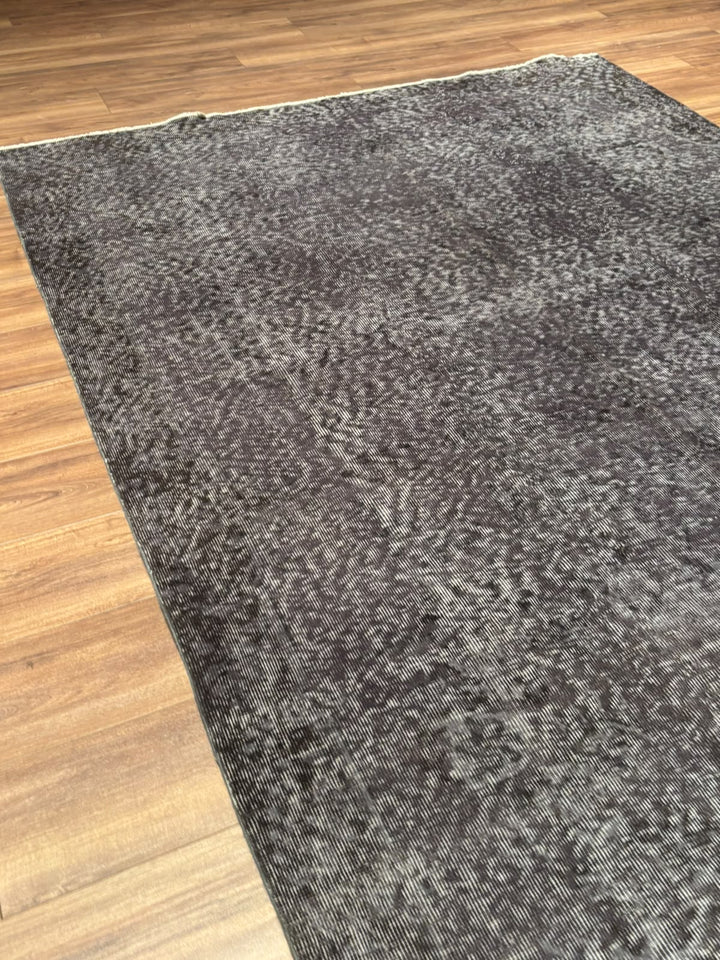 Orijinal Vintage Gri Kök Boya Yün El Dokuma Halı 196x302 5.92 Metrekare - 7x10 ft