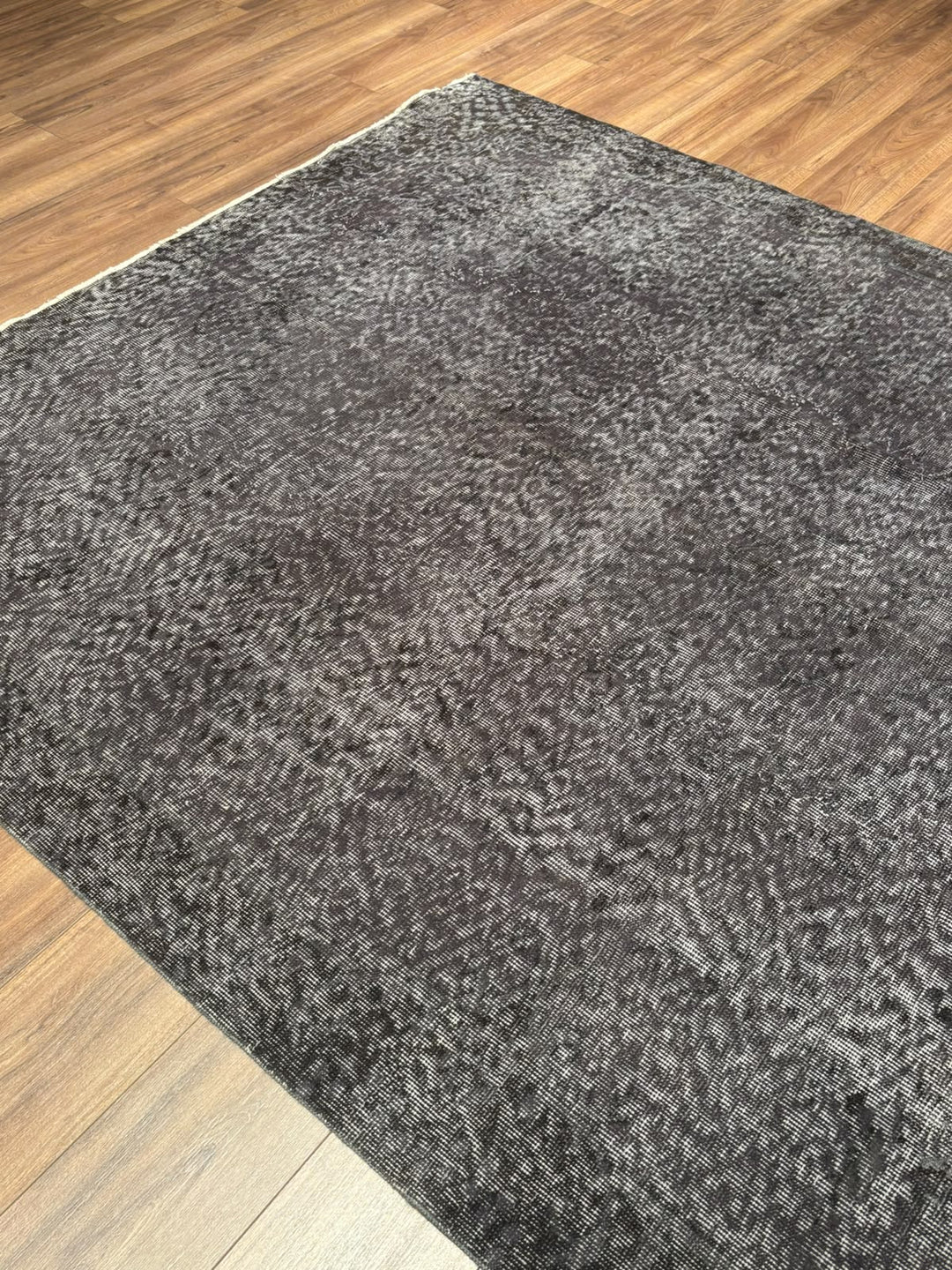 Orijinal Vintage Gri Kök Boya Yün El Dokuma Halı 196x302 5.92 Metrekare - 7x10 ft