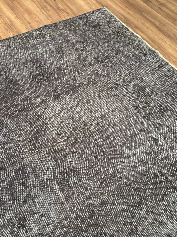 Orijinal Vintage Gri Kök Boya Yün El Dokuma Halı 196x302 5.92 Metrekare - 7x10 ft