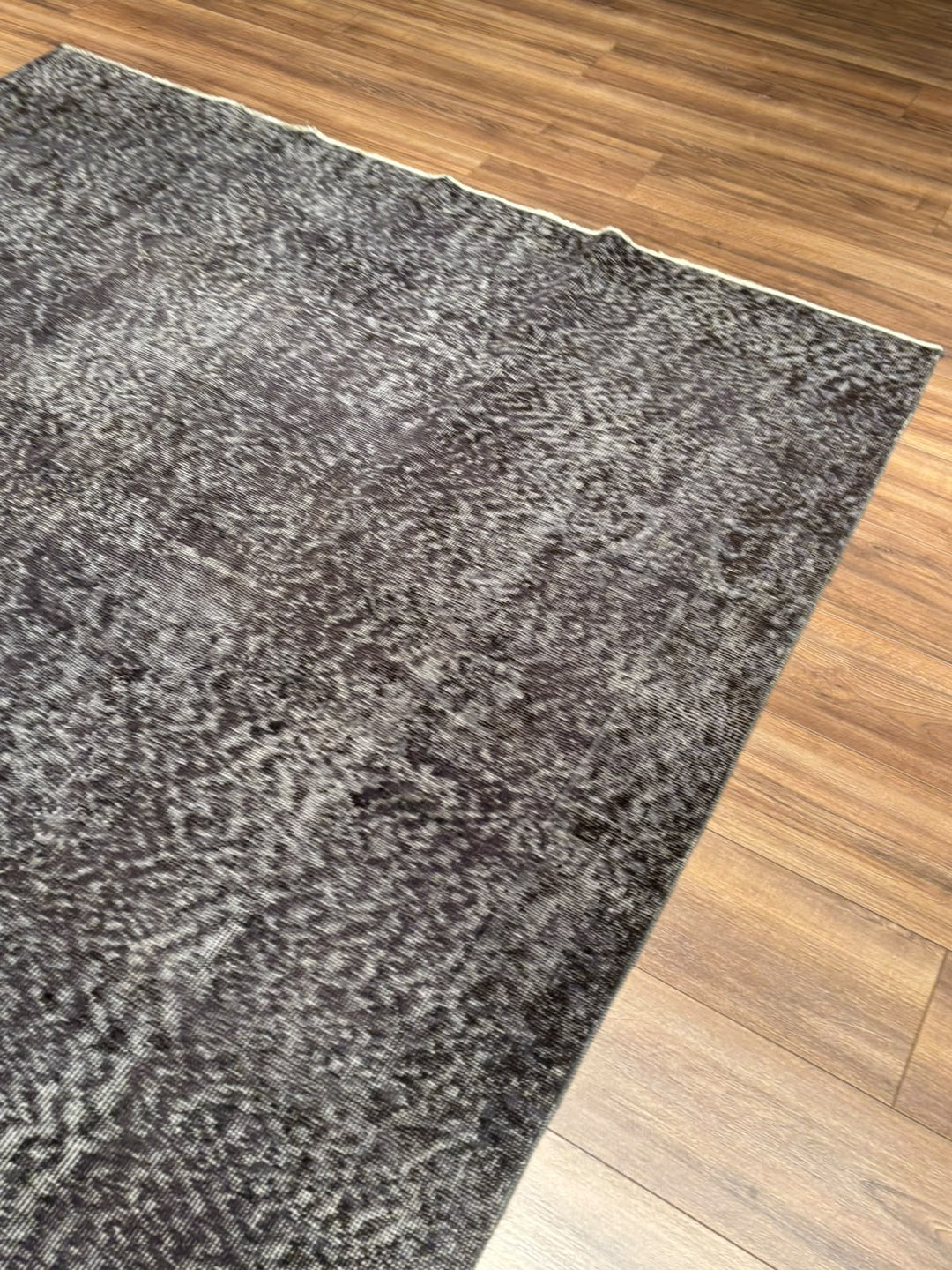 Orijinal Vintage Gri Kök Boya Yün El Dokuma Halı 196x302 5.92 Metrekare - 7x10 ft