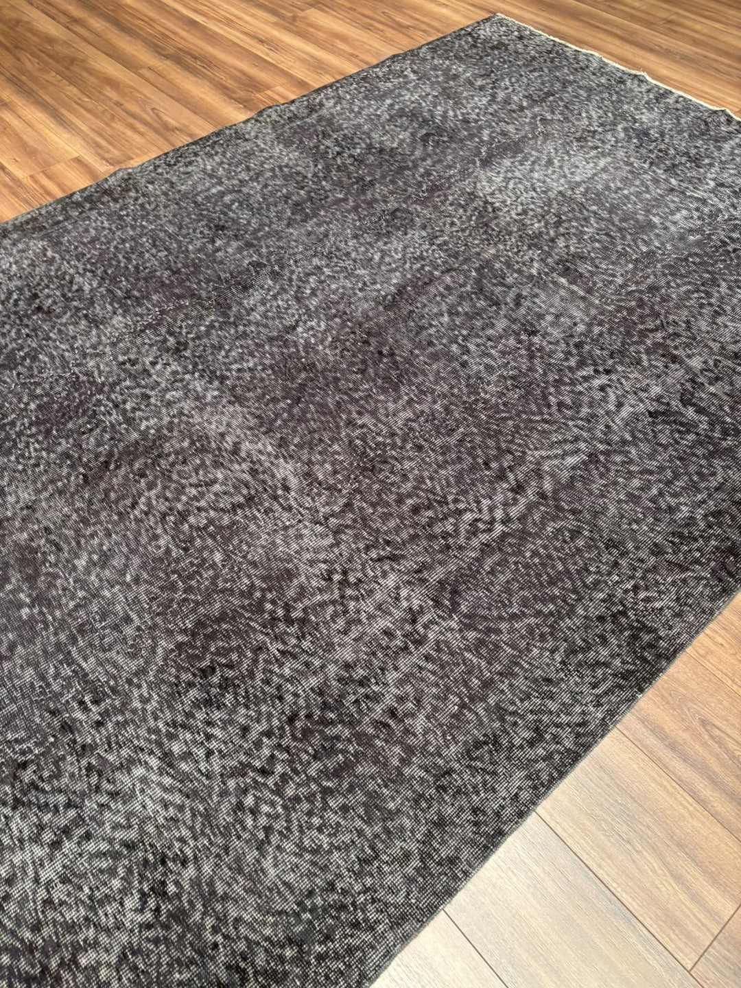Orijinal Vintage Gri Kök Boya Yün El Dokuma Halı 196x302 5.92 Metrekare - 7x10 ft