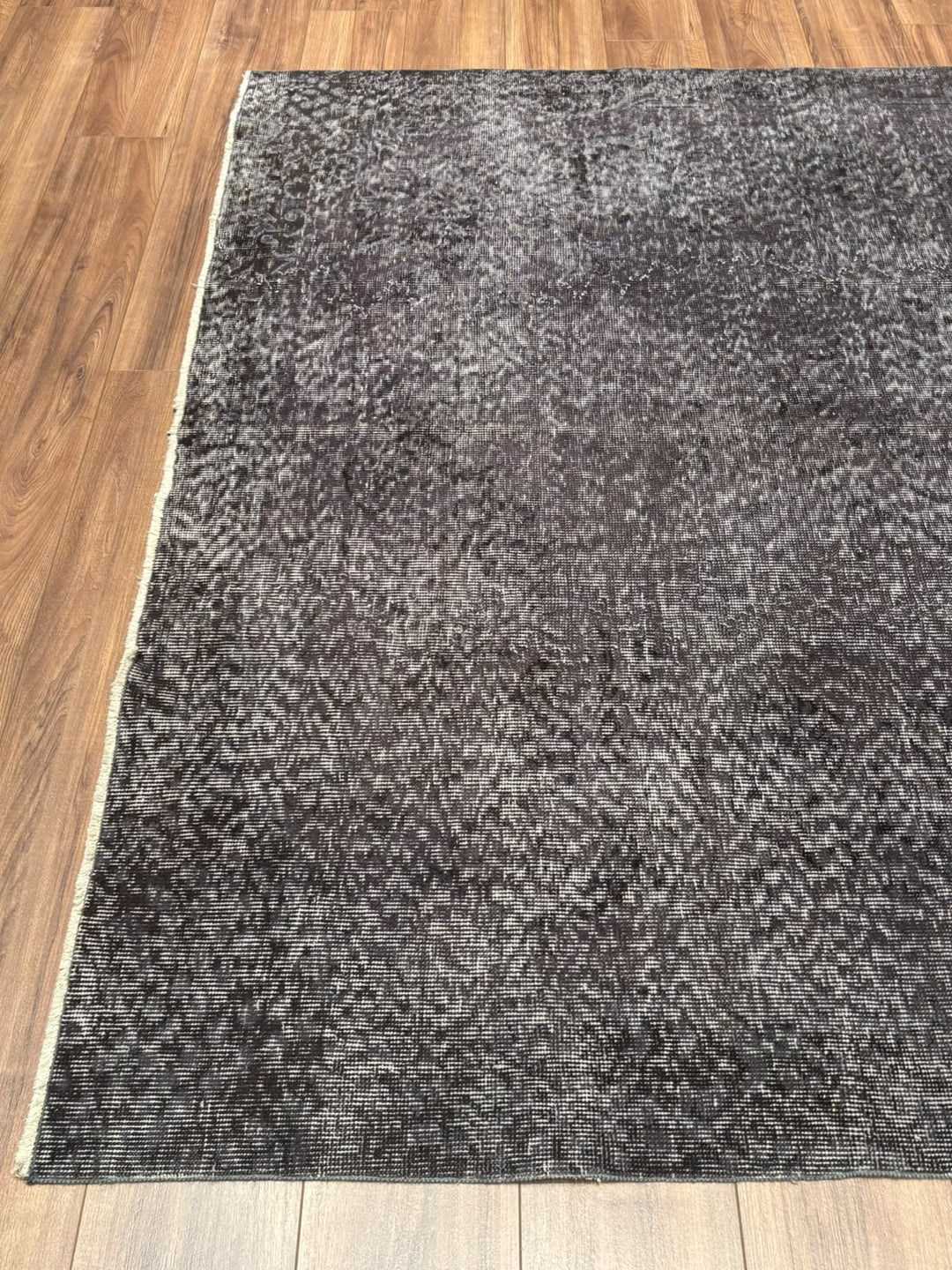 Orijinal Vintage Gri Kök Boya Yün El Dokuma Halı 196x302 5.92 Metrekare - 7x10 ft