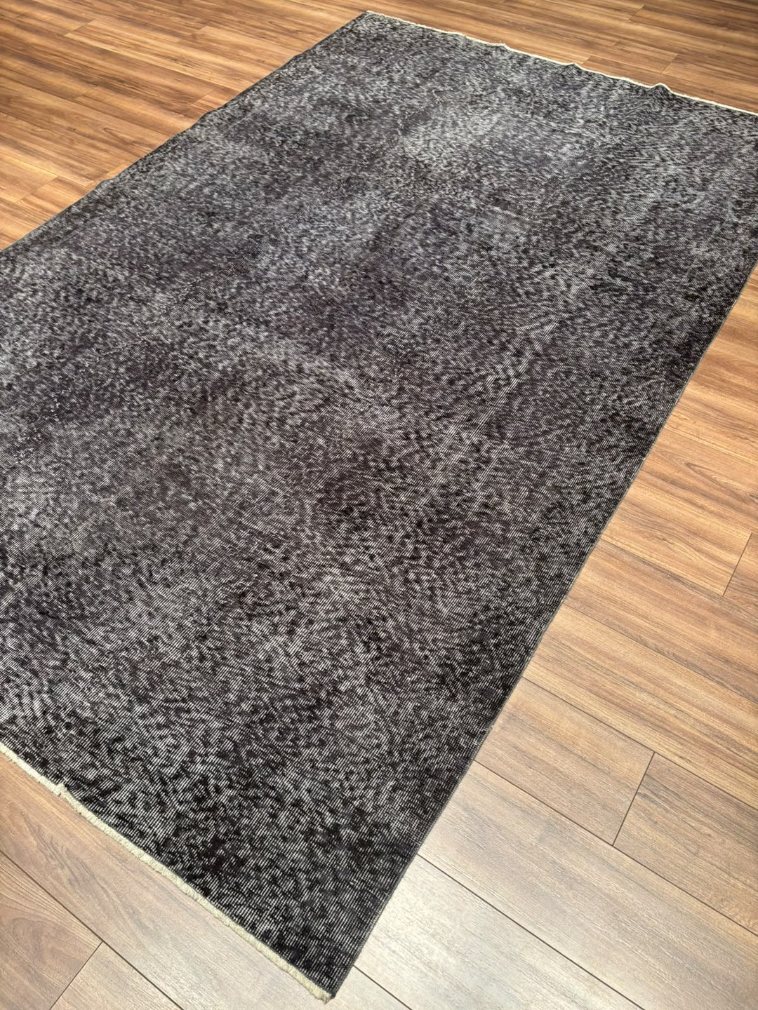 Orijinal Vintage Gri Kök Boya Yün El Dokuma Halı 196x302 5.92 Metrekare - 7x10 ft