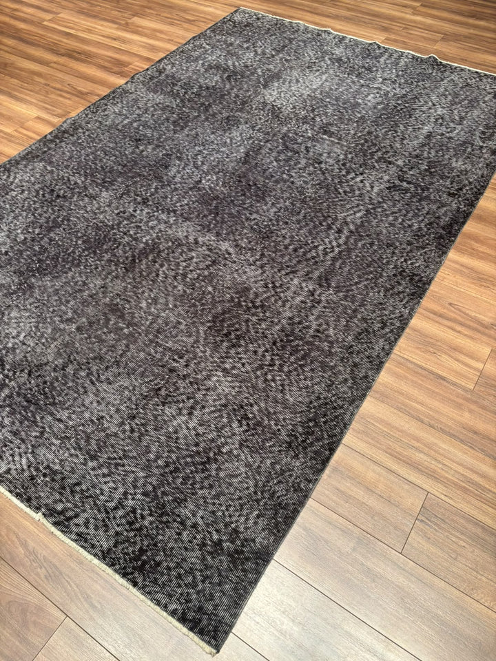 Orijinal Vintage Gri Kök Boya Yün El Dokuma Halı 196x302 5.92 Metrekare - 7x10 ft