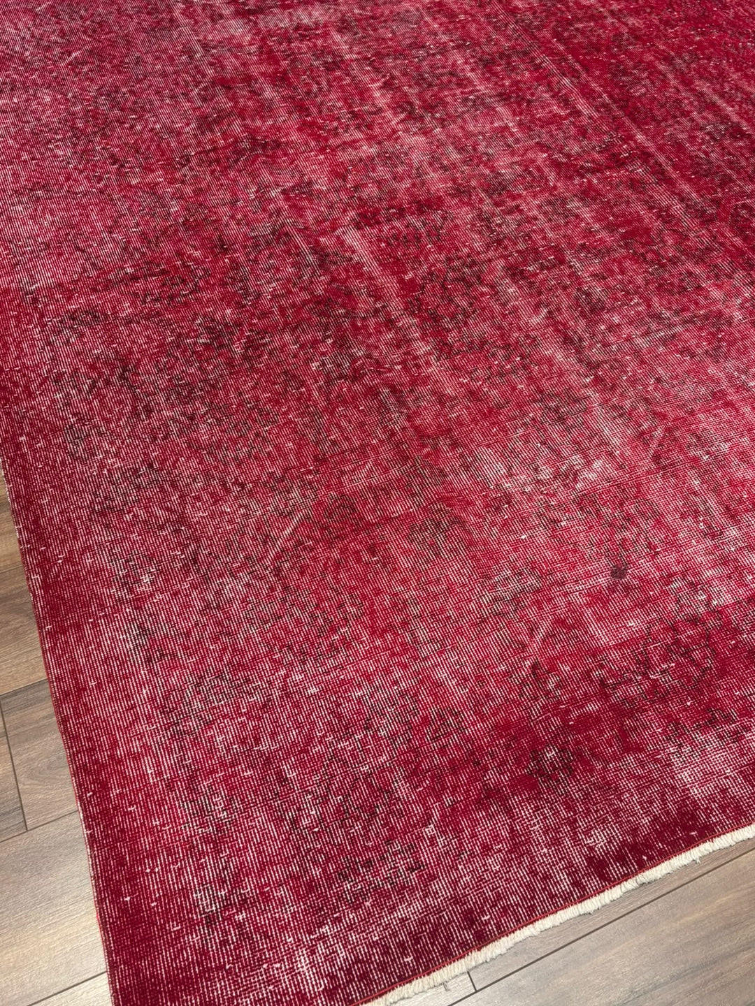 Orijinal Vintage Kırmızı Kök Boya Yün El Dokuma Halı 216x316 6.83 Metrekare - 7x10 ft