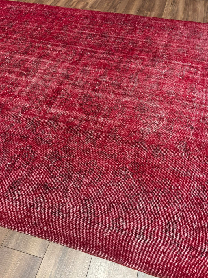 Orijinal Vintage Kırmızı Kök Boya Yün El Dokuma Halı 216x316 6.83 Metrekare - 7x10 ft