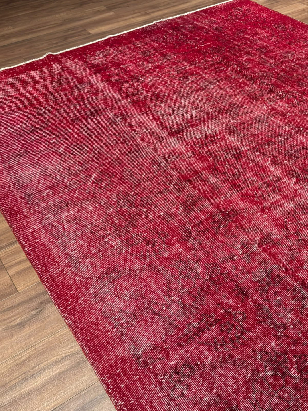 Orijinal Vintage Kırmızı Kök Boya Yün El Dokuma Halı 216x316 6.83 Metrekare - 7x10 ft