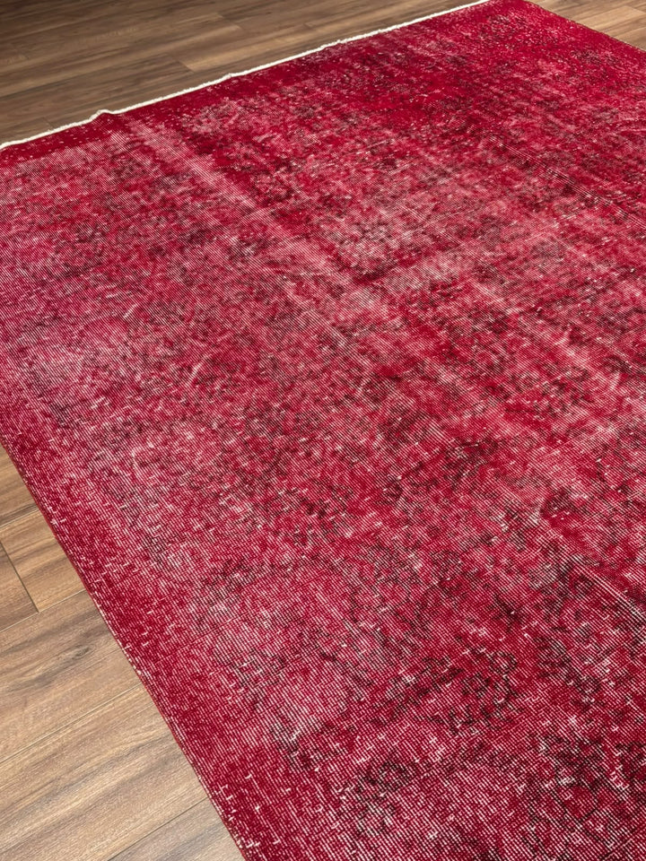 Orijinal Vintage Kırmızı Kök Boya Yün El Dokuma Halı 216x316 6.83 Metrekare - 7x10 ft