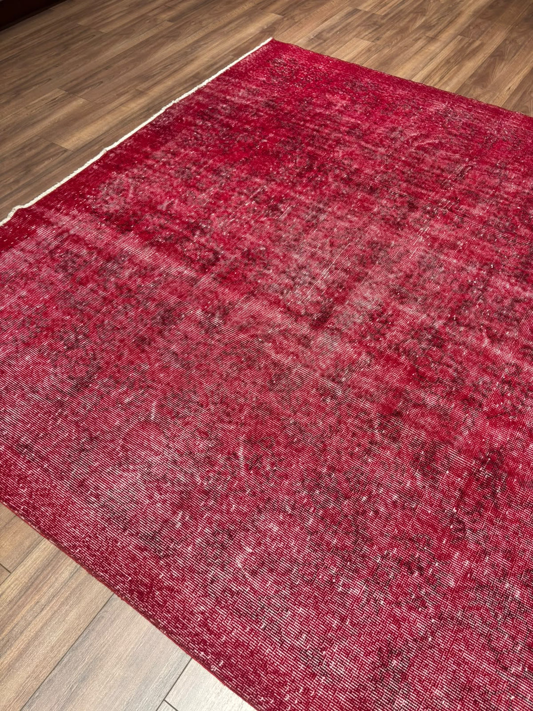 Orijinal Vintage Kırmızı Kök Boya Yün El Dokuma Halı 216x316 6.83 Metrekare - 7x10 ft