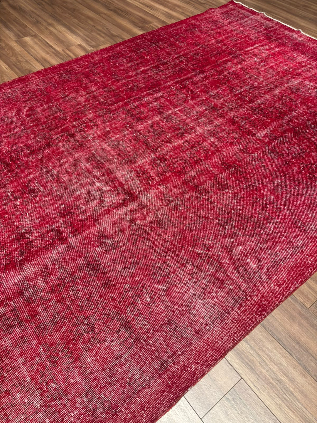 Orijinal Vintage Kırmızı Kök Boya Yün El Dokuma Halı 216x316 6.83 Metrekare - 7x10 ft